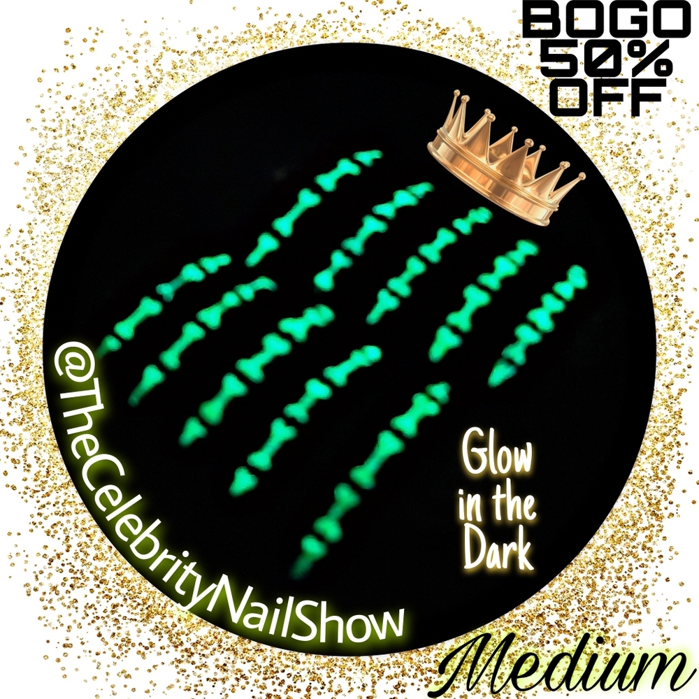 Glow in the dark press on nails BONE X-ray